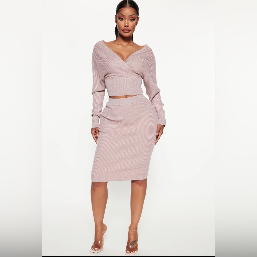2 Piece Mauve Sweater Set